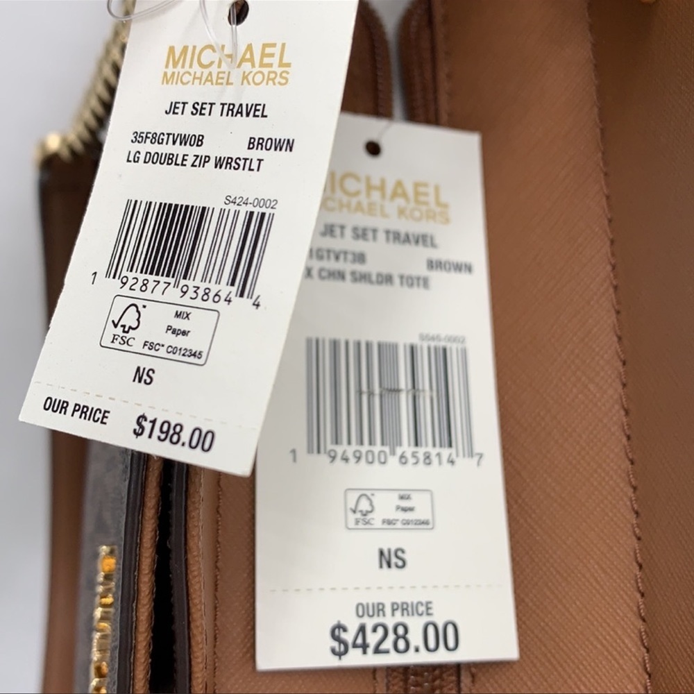 MICHAEL KORS LG XCHAIN SHOULDER TOTE & WALLET-WRISTLET-PHONE CASE 2 pieces SET - Picture 14 of 16